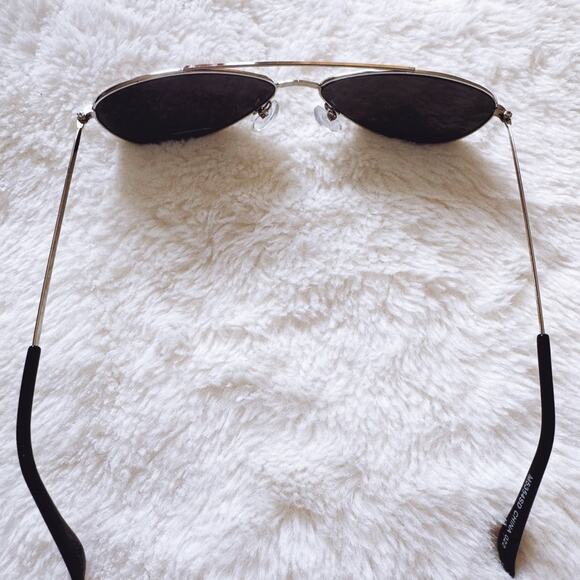 Carl Black w/ Silver Rims Aviator Sunglasses - Picture 7 of 11